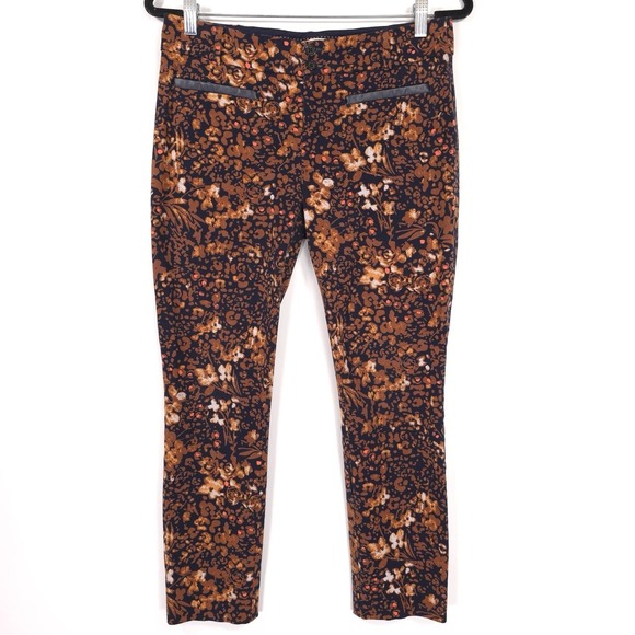 The Essential Slim by Anthropologie Women's Size 6 Brown Orange Pants Trousers - Picture 4 of 16